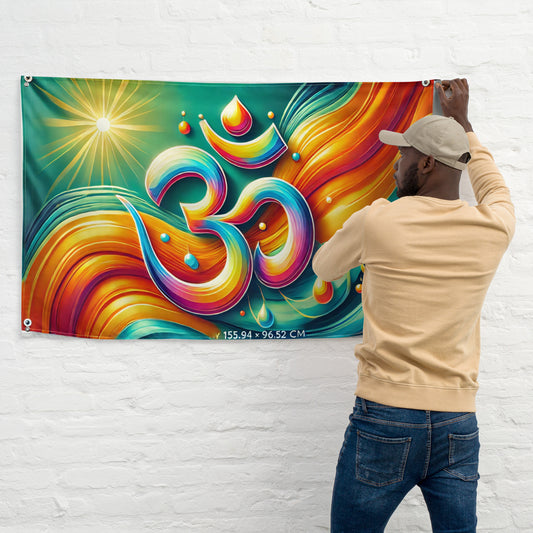 Colorful OM symbol flag