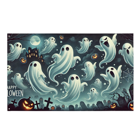 HALLOWEEN ghosts flag