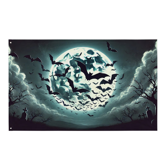 HALLOWEEN bats flag