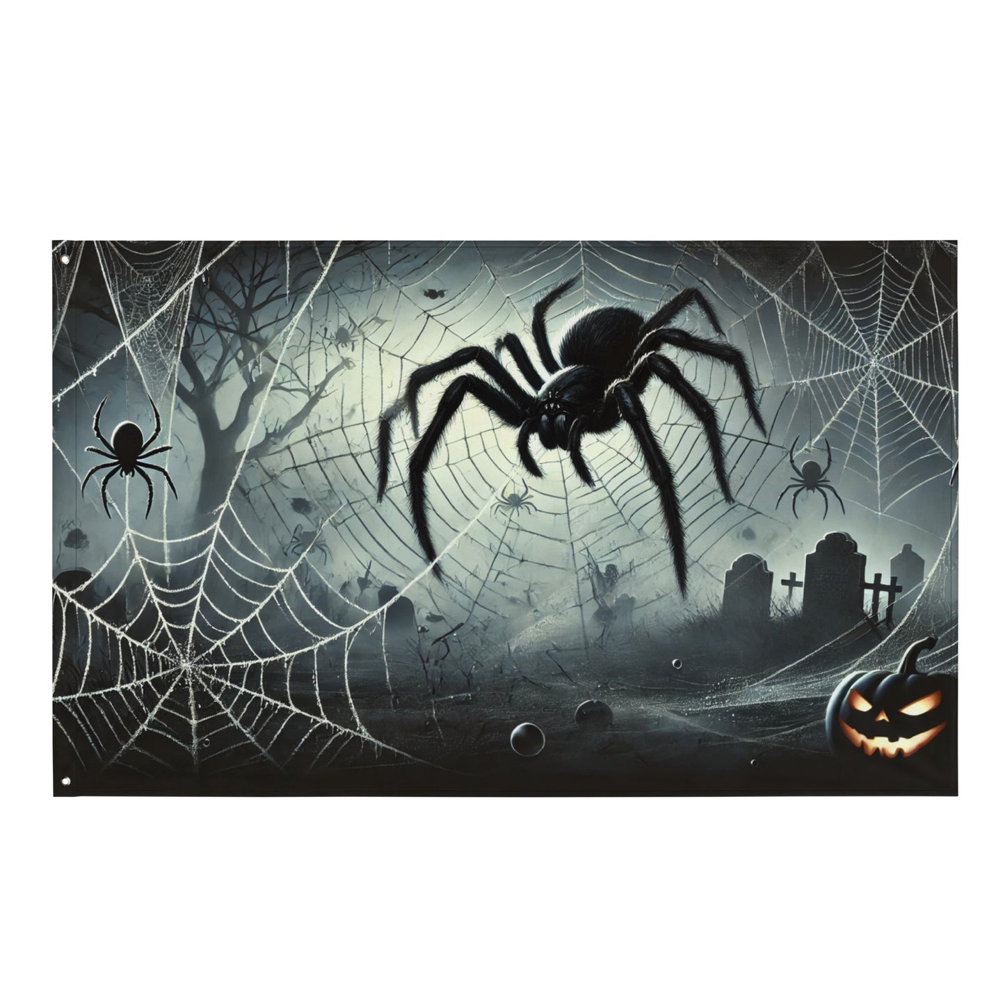 HALLOWEEN spiders flag