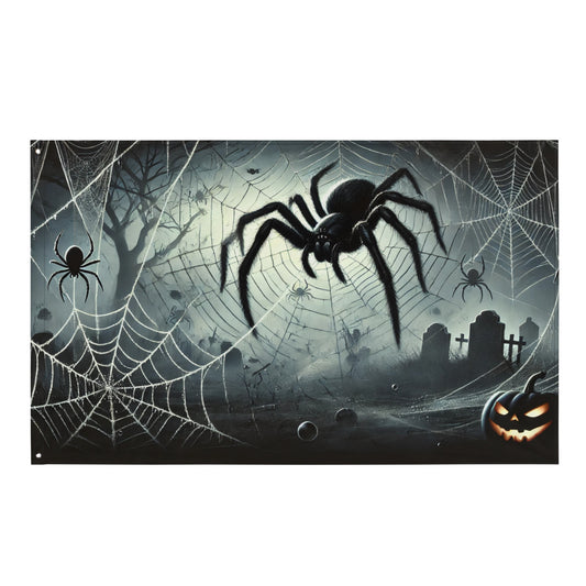 HALLOWEEN spiders flag