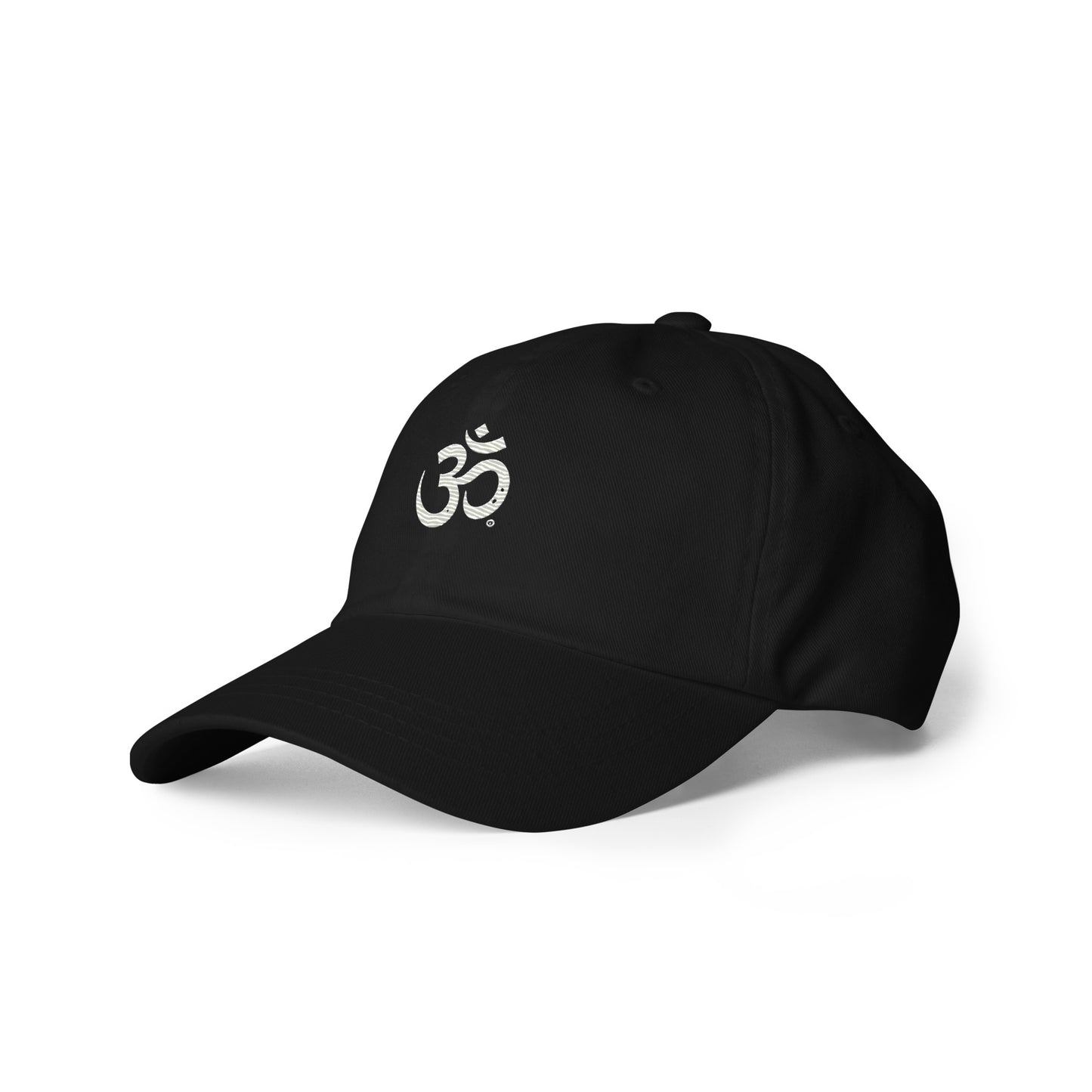 White OM symbol cap