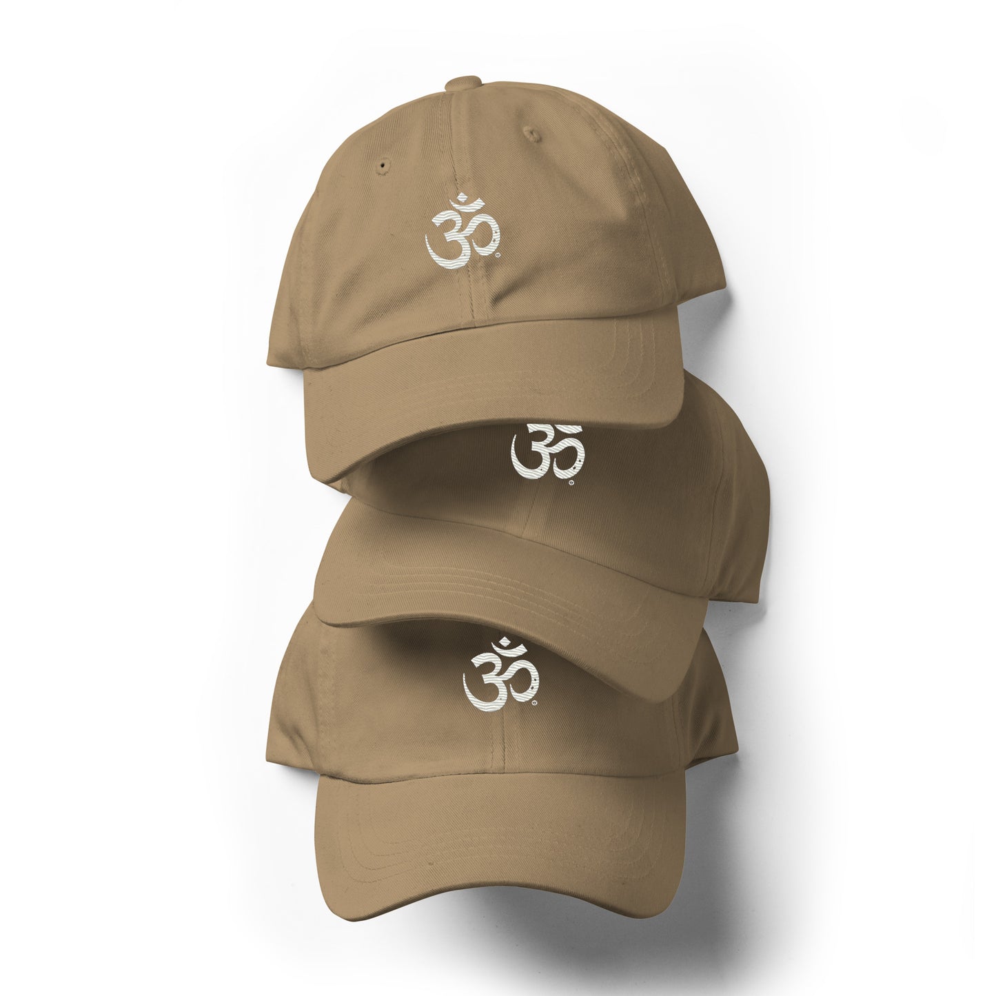 White OM symbol cap