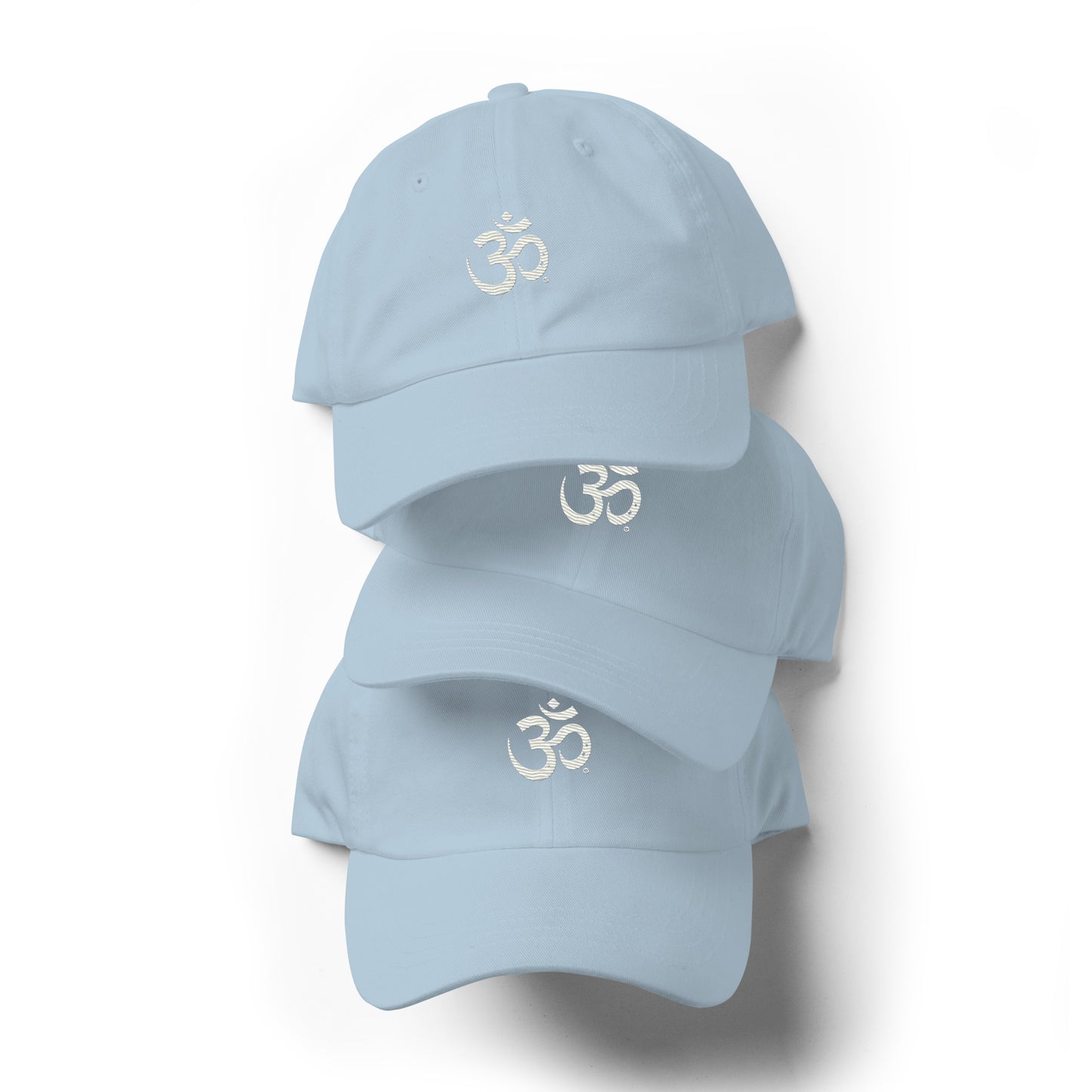 White OM symbol cap