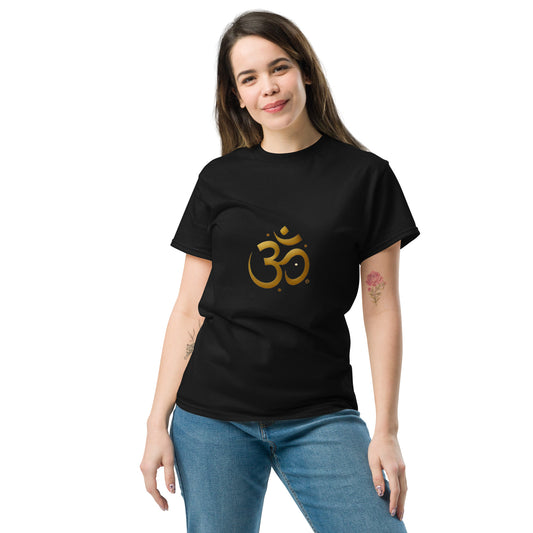 Golden OM symbol unisex t-shirt