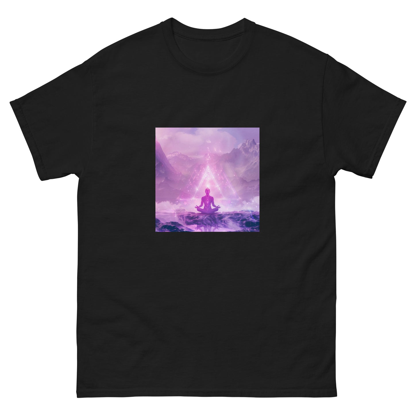 Classic unisex t-shirt purple meditation