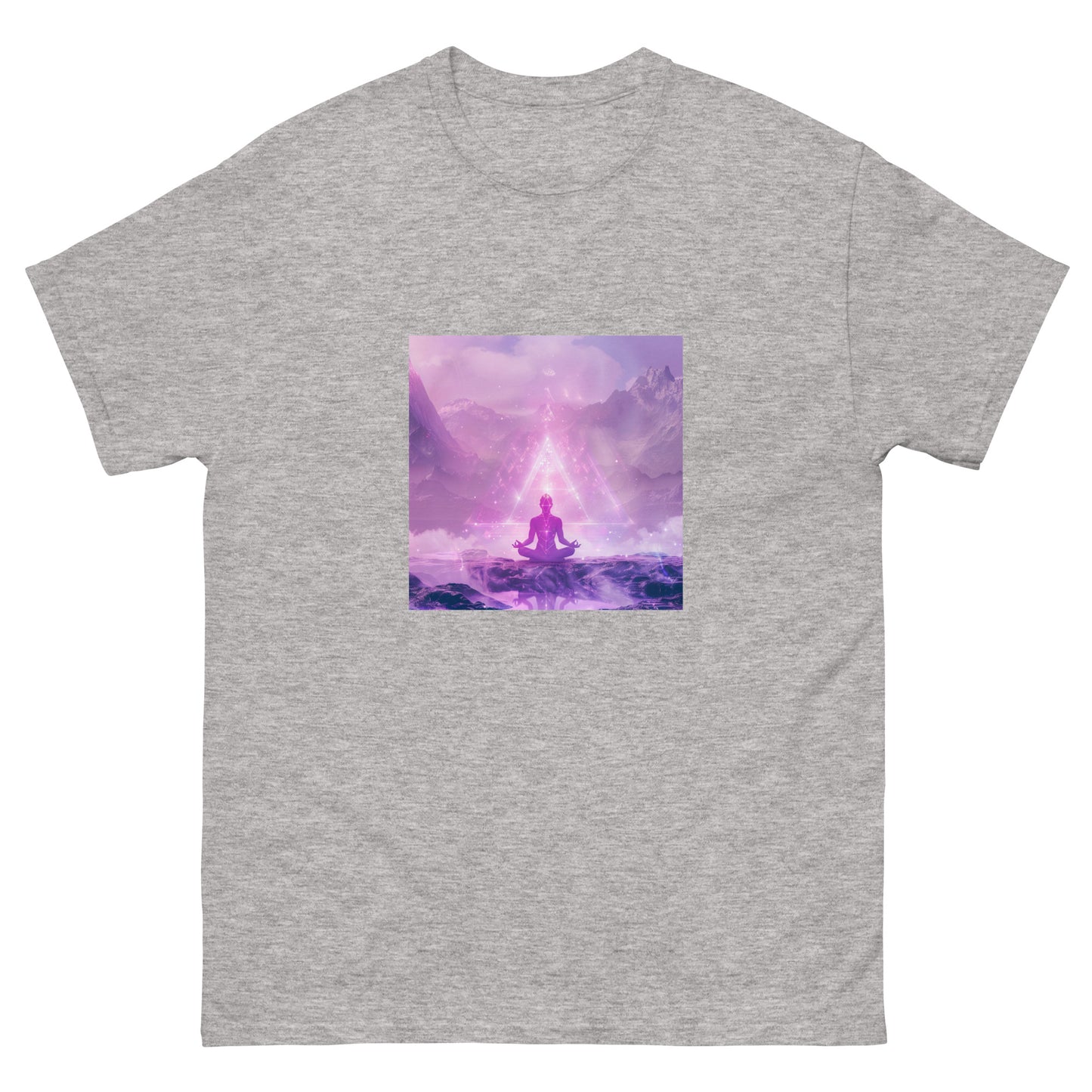 Classic unisex t-shirt purple meditation