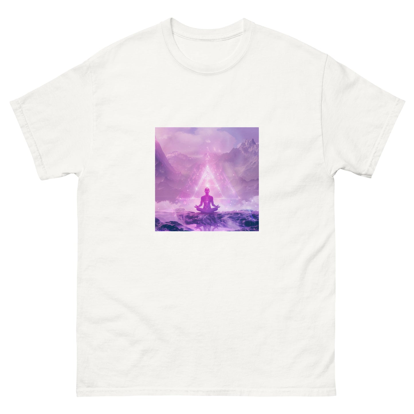 Classic unisex t-shirt purple meditation