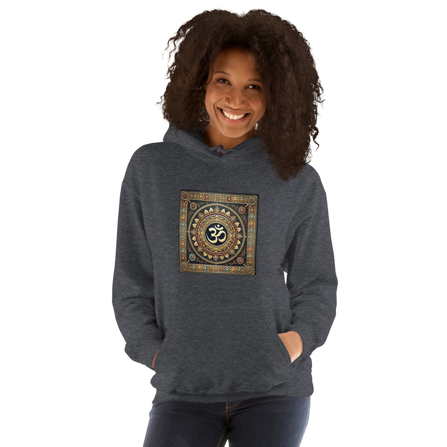 Sudadera con capucha unisex simbolo OM colores dorados