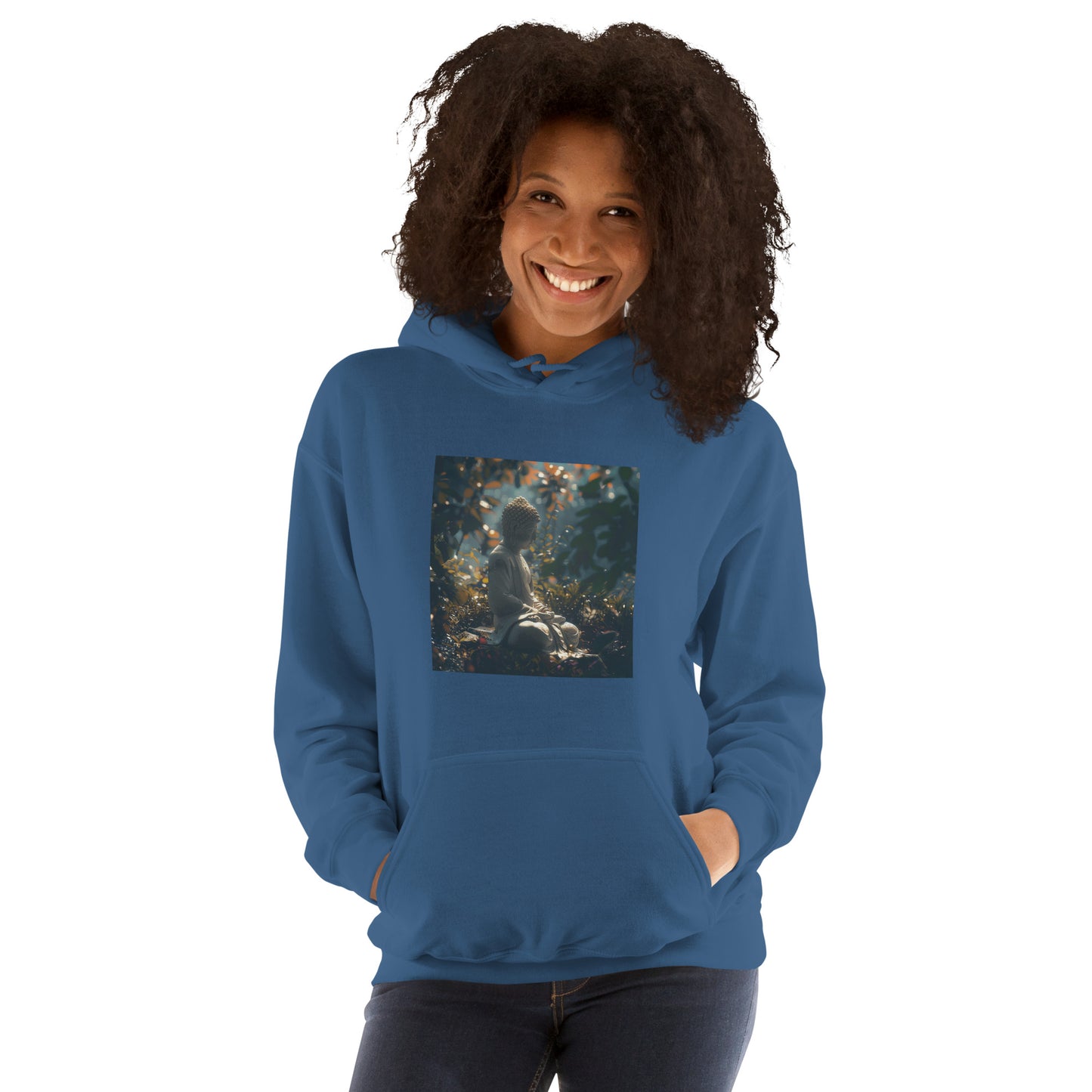 Unisex blue buddha hoodie