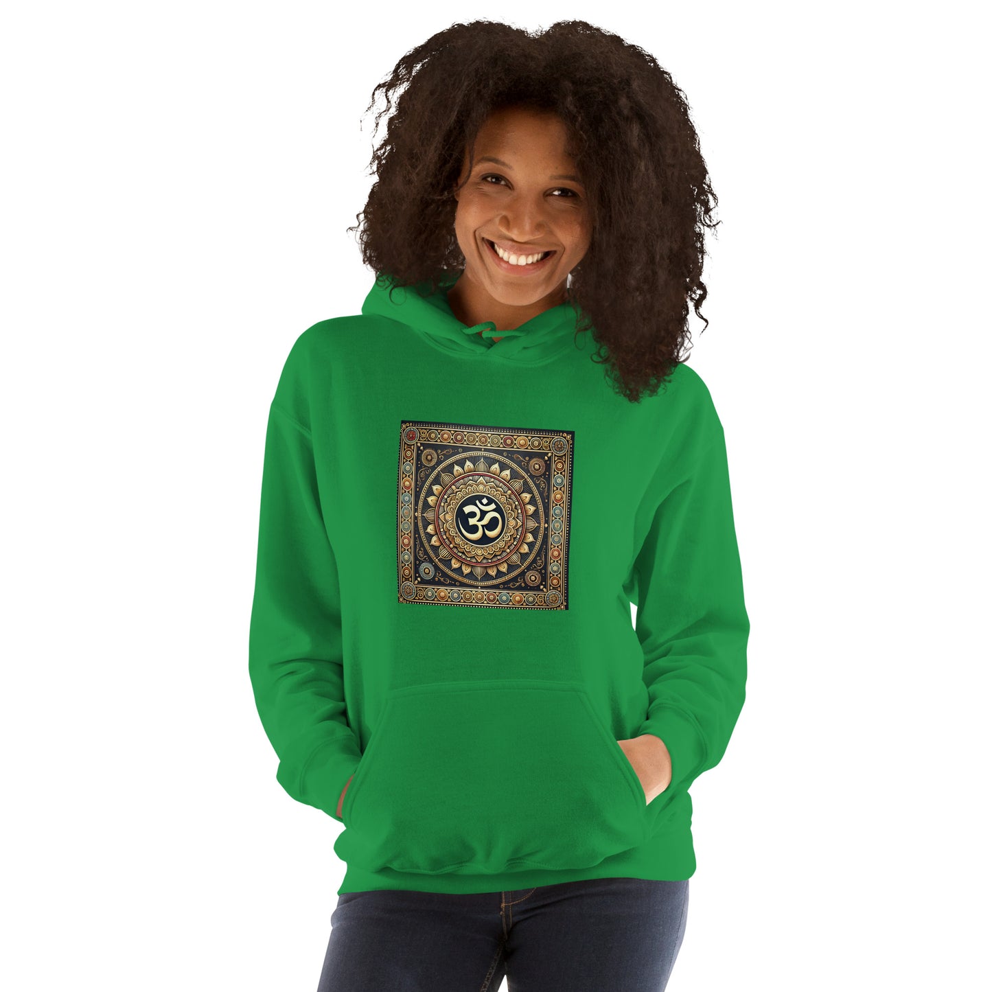 Sudadera con capucha unisex simbolo OM colores dorados