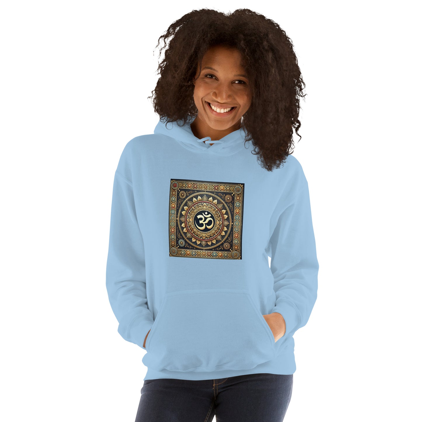 Sudadera con capucha unisex simbolo OM colores dorados