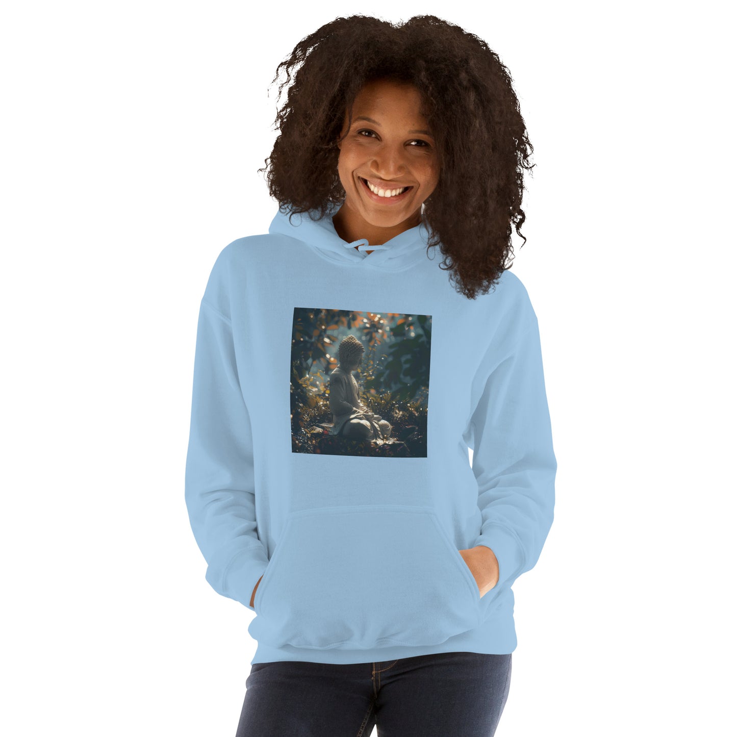 Unisex blue buddha hoodie