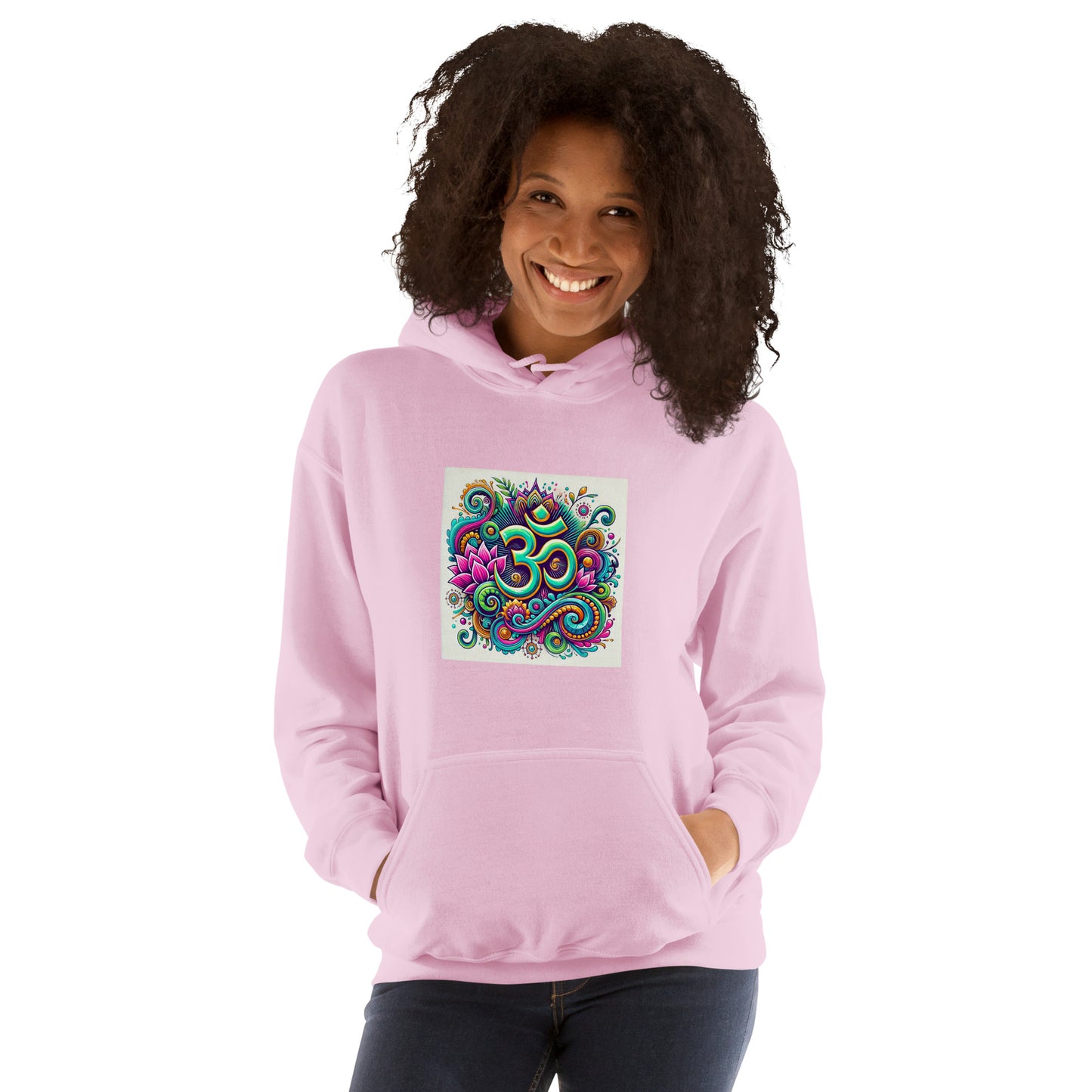 Sudadera con capucha unisex simbolo OM colorido
