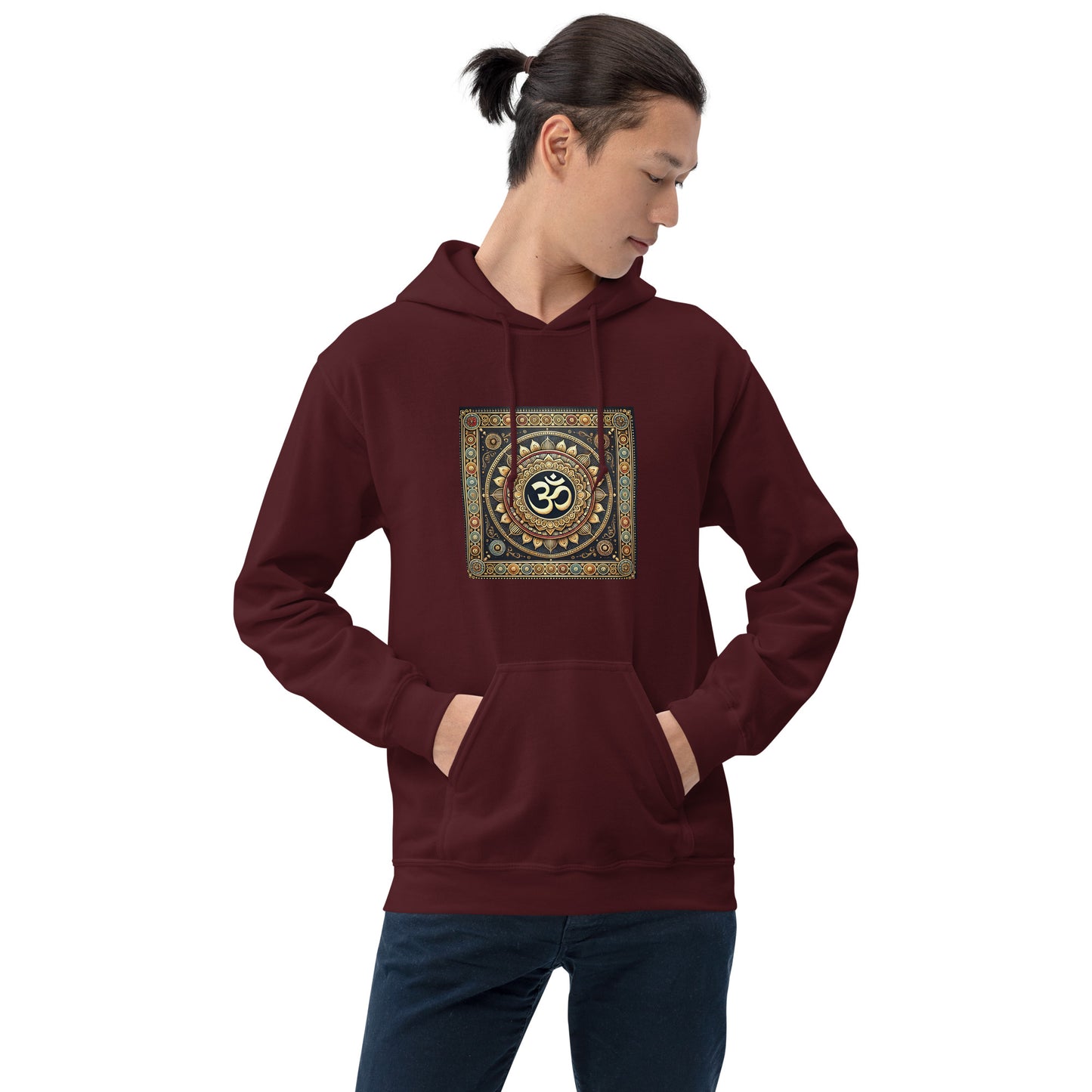 Sudadera con capucha unisex simbolo OM colores dorados