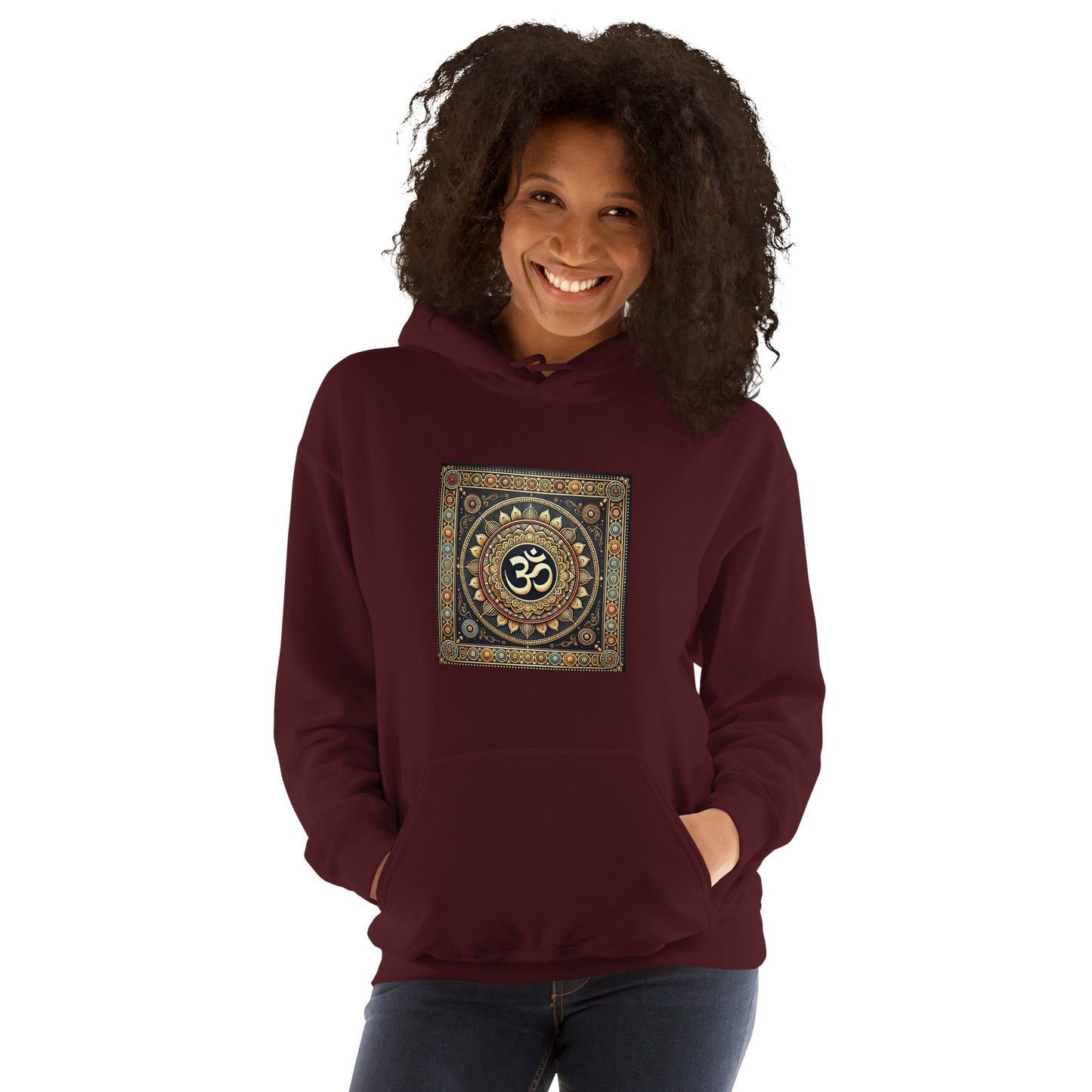 Sudadera con capucha unisex simbolo OM colores dorados