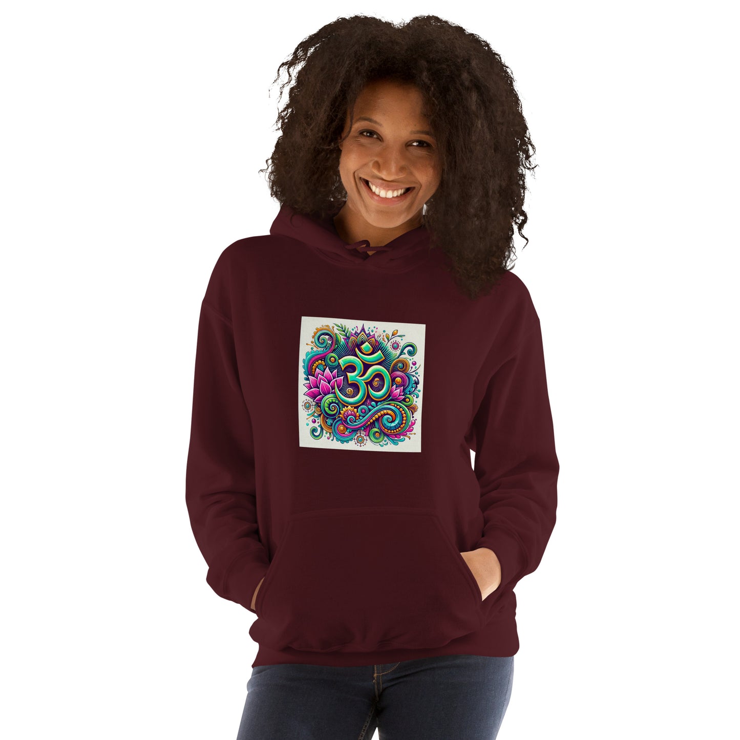 Sudadera con capucha unisex simbolo OM colorido