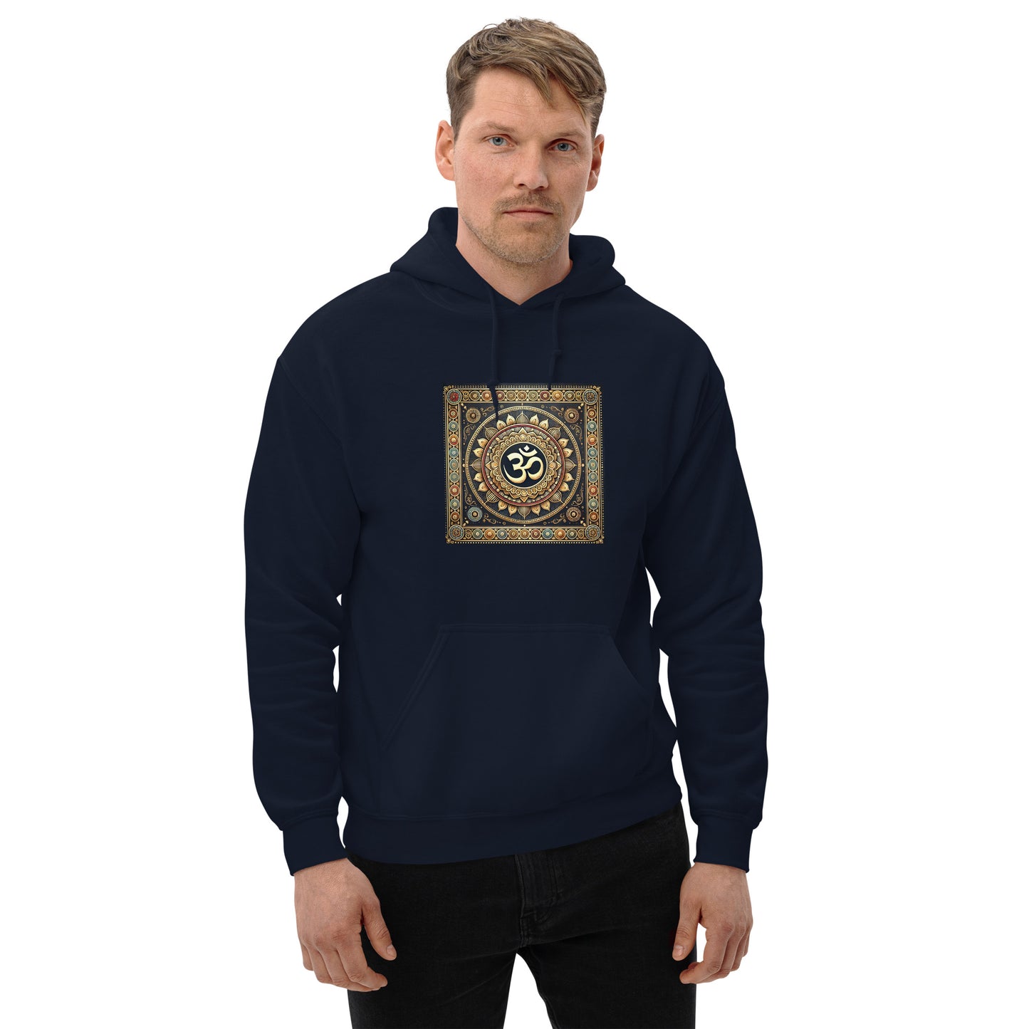 Sudadera con capucha unisex simbolo OM colores dorados