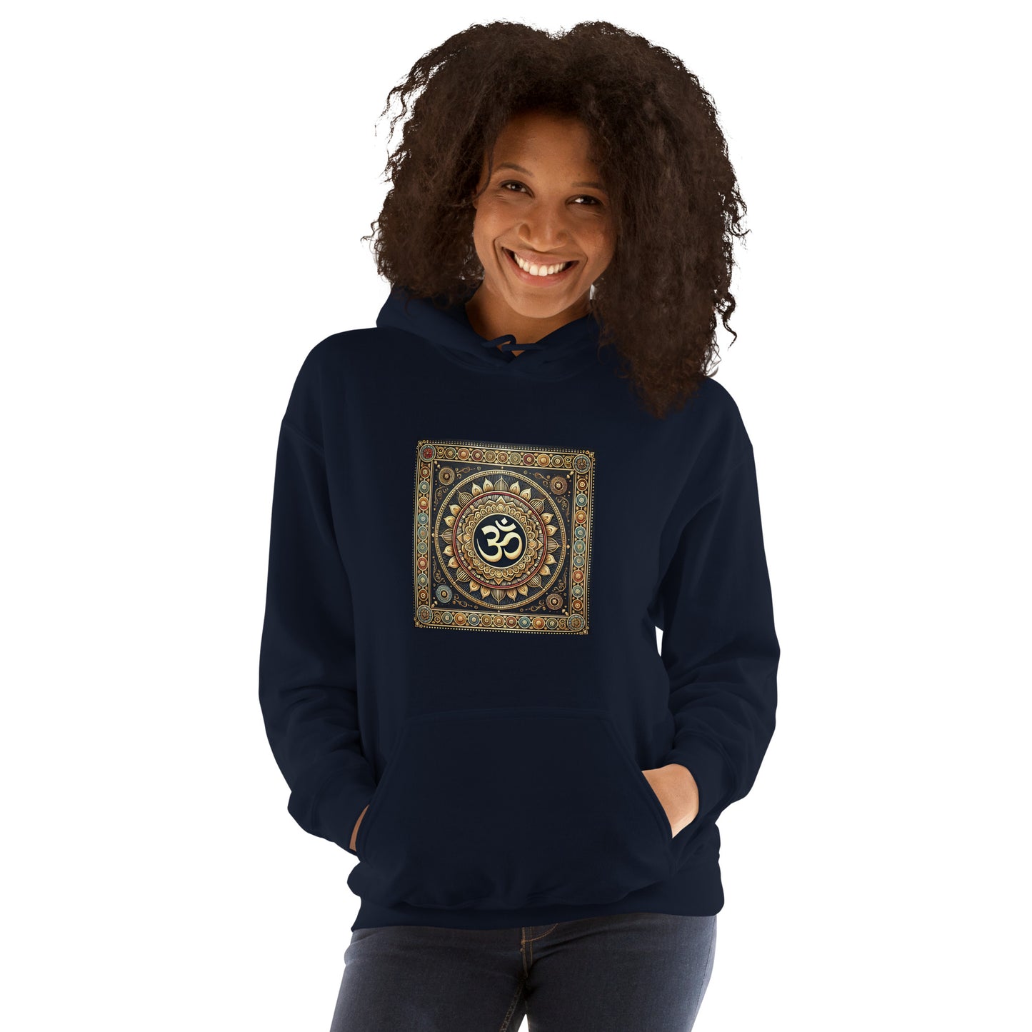 Sudadera con capucha unisex simbolo OM colores dorados