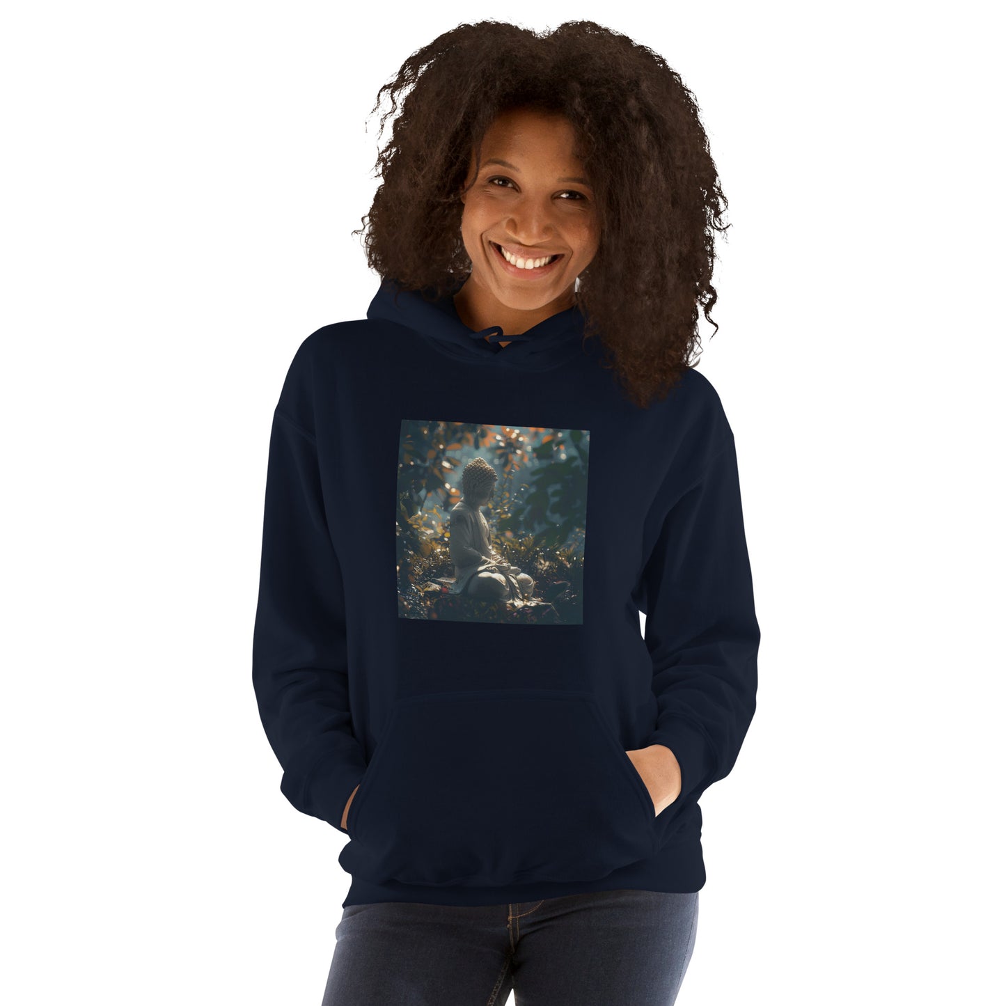 Unisex blue buddha hoodie