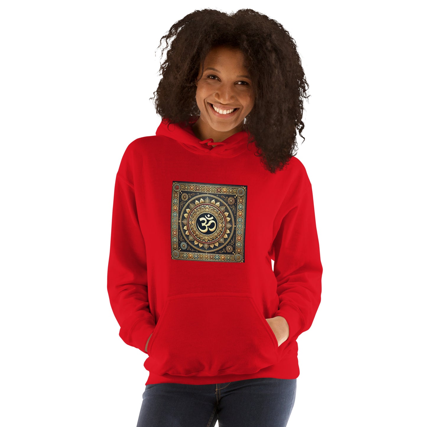 Sudadera con capucha unisex simbolo OM colores dorados