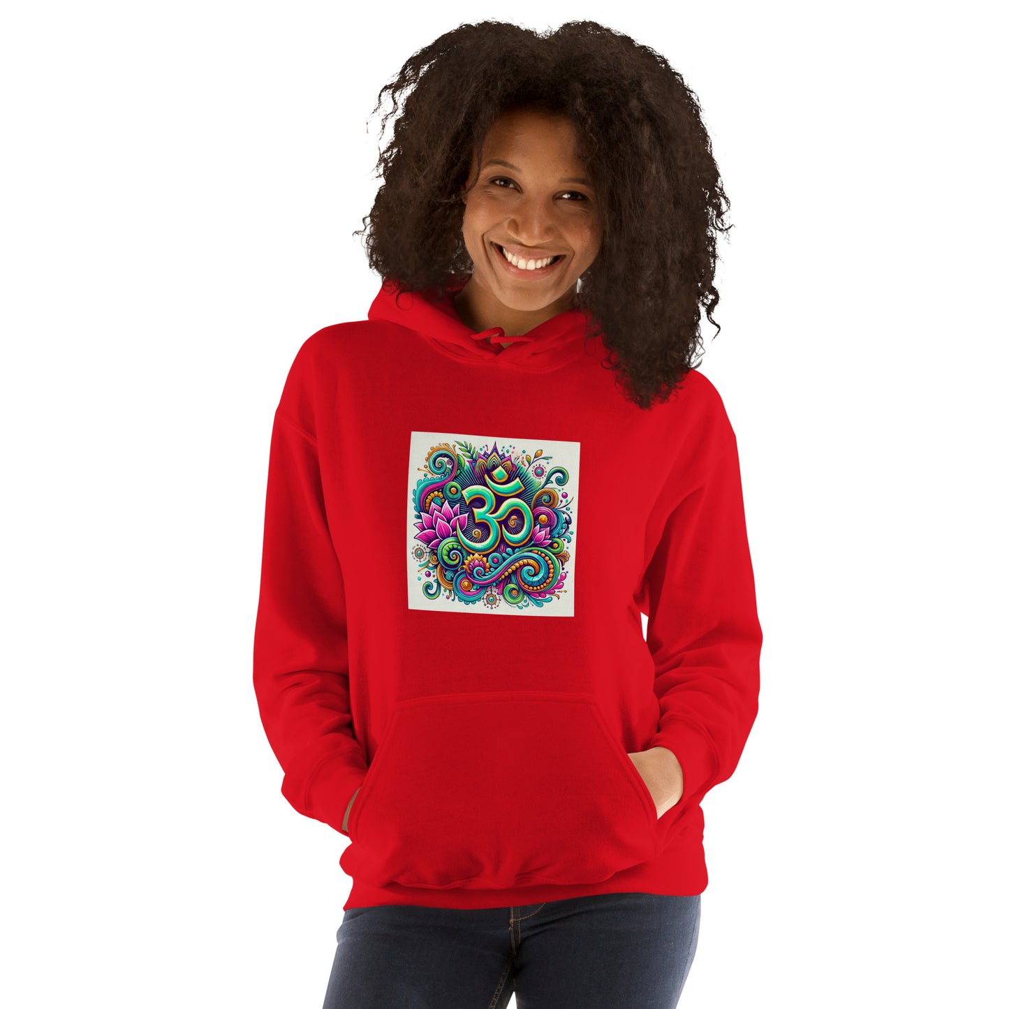 Sudadera con capucha unisex simbolo OM colorido