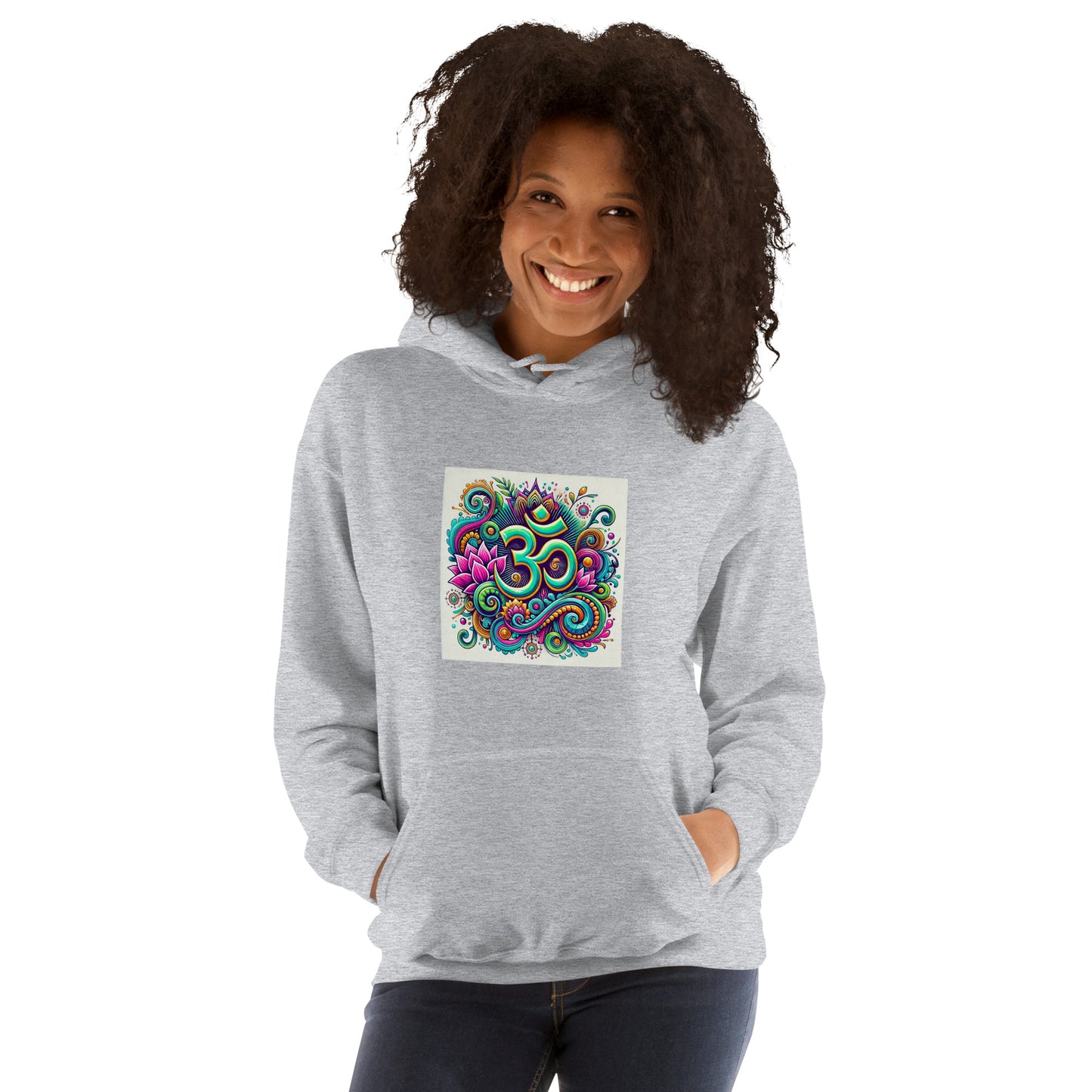 Sudadera con capucha unisex simbolo OM colorido
