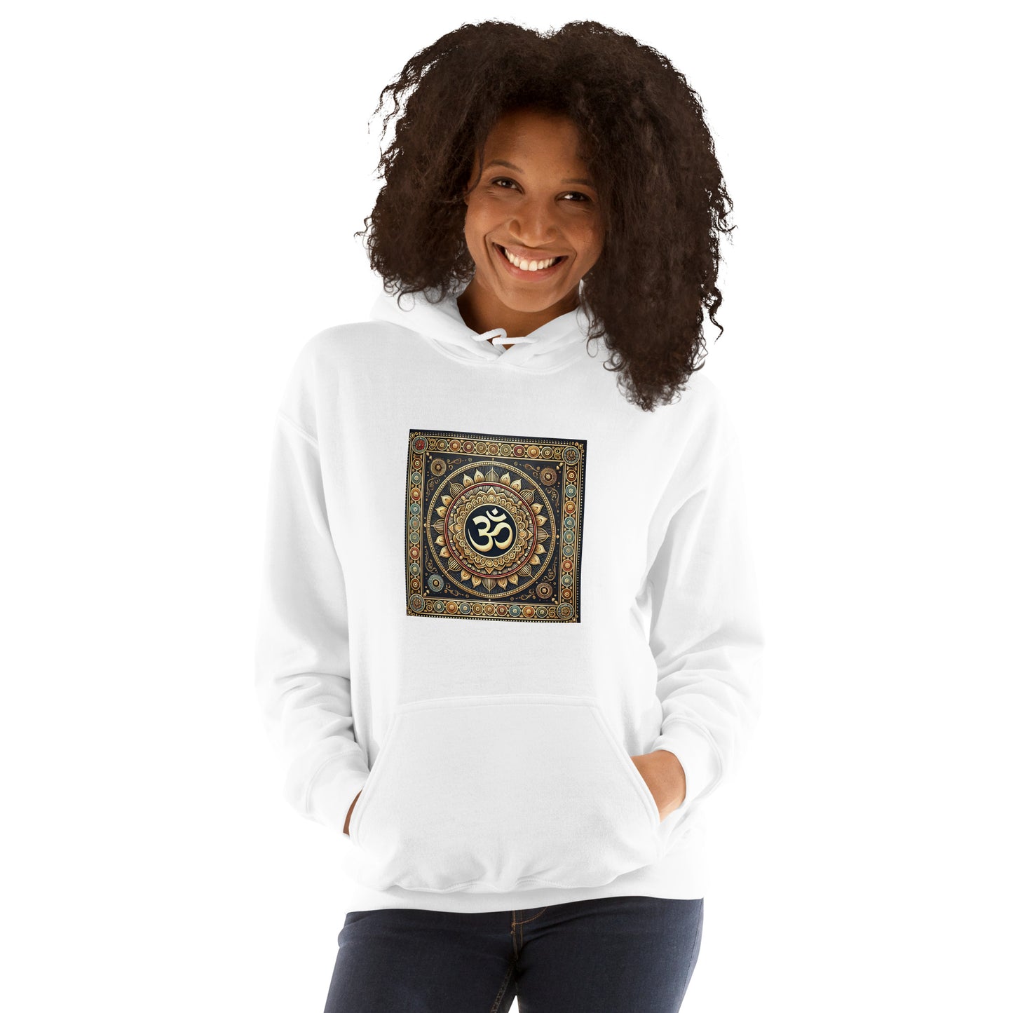 Sudadera con capucha unisex simbolo OM colores dorados