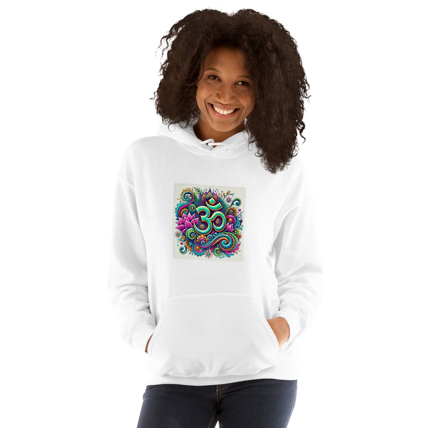 Sudadera con capucha unisex simbolo OM colorido