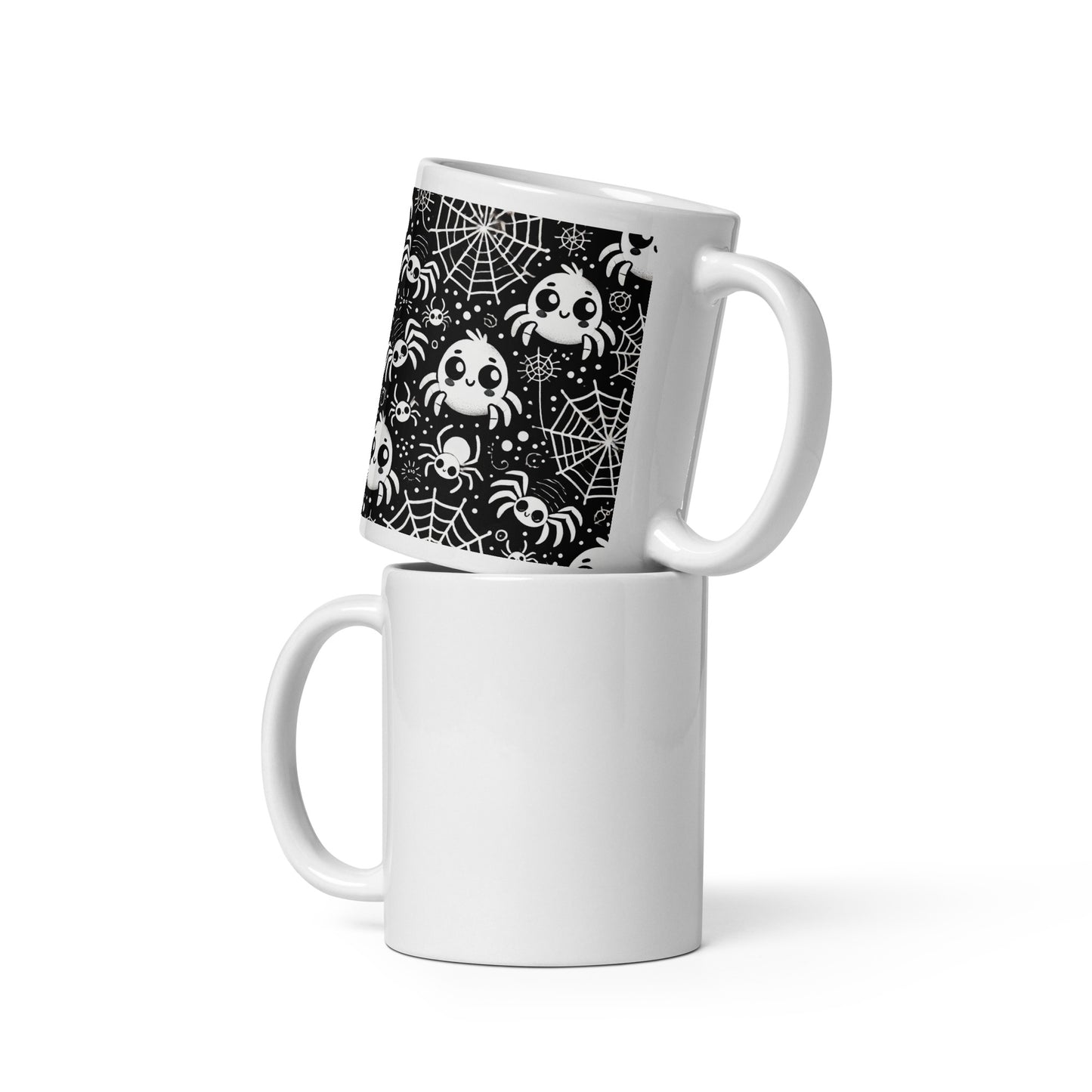 Taza blanca HALLOWEEN arañas