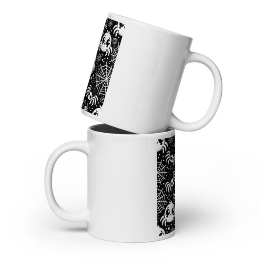 Taza blanca HALLOWEEN arañas