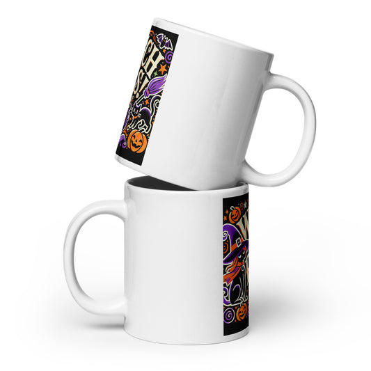 HALLOWEEN sorcière s'il vous plaît tasse blanche