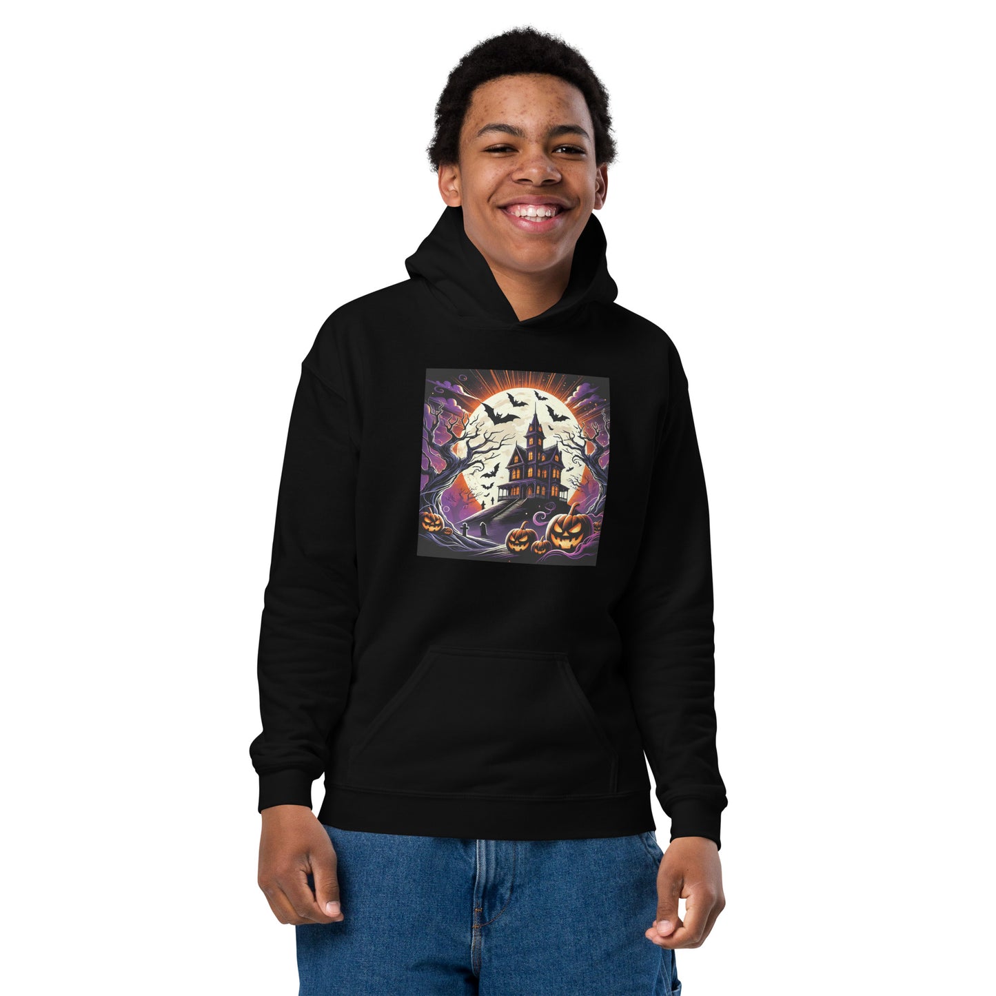Sudadera capucha unisex niños HALLOWEEN castillo