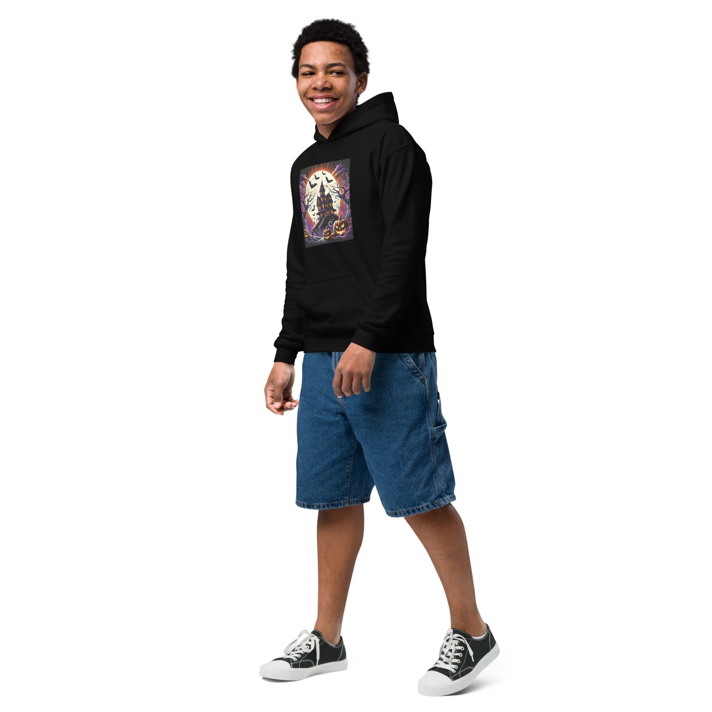 Sudadera capucha unisex niños HALLOWEEN castillo