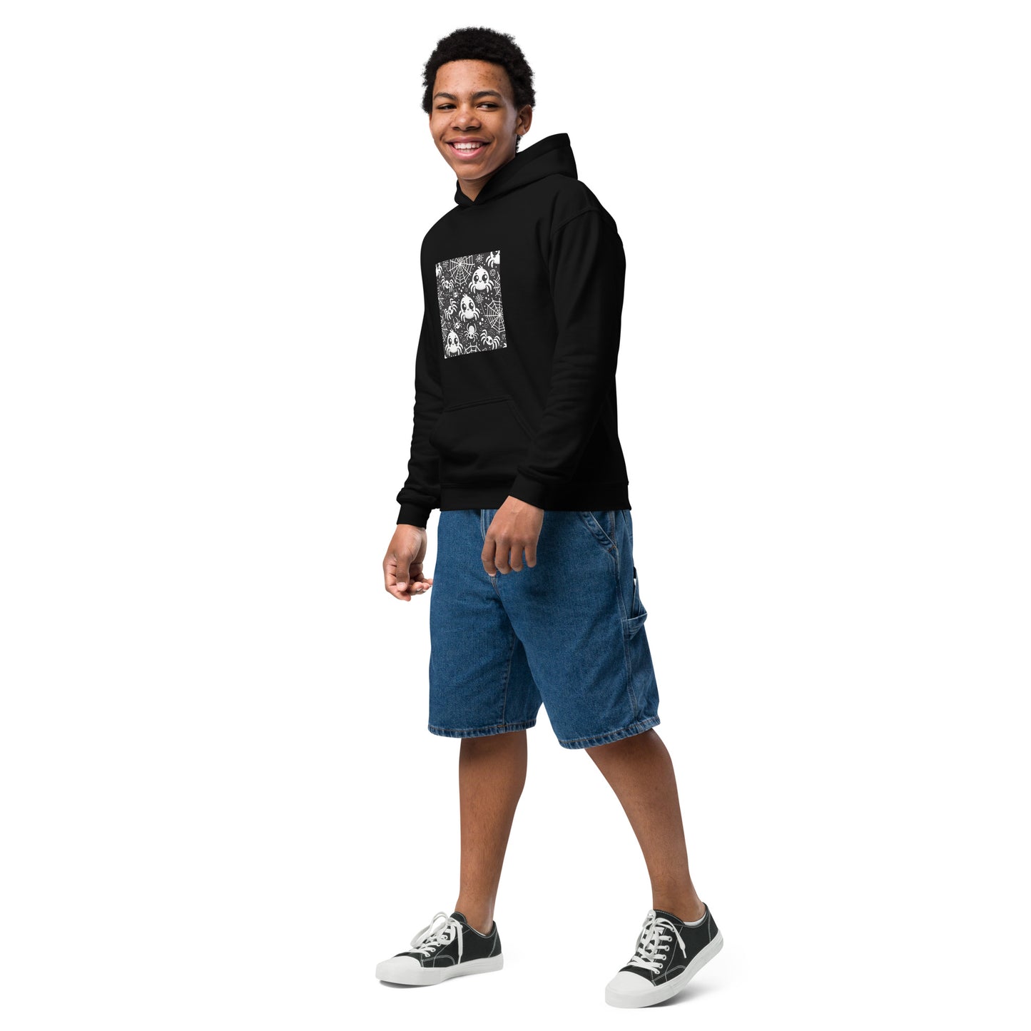 Sudadera unisex capucha niños HALLOWEEN arañas
