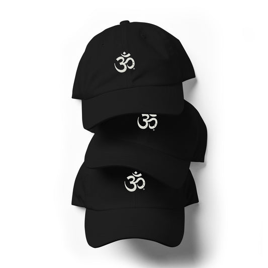 White OM symbol cap