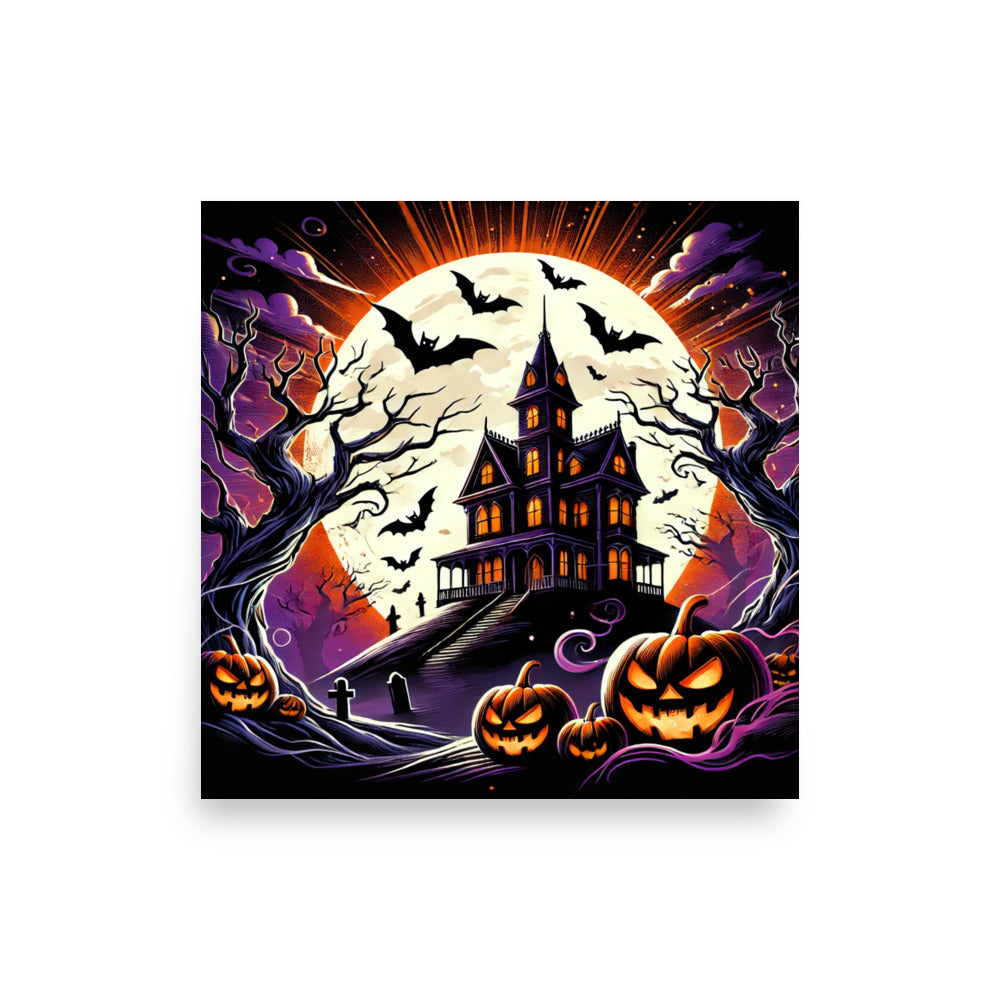 HALLOWEEN haunted castle poster