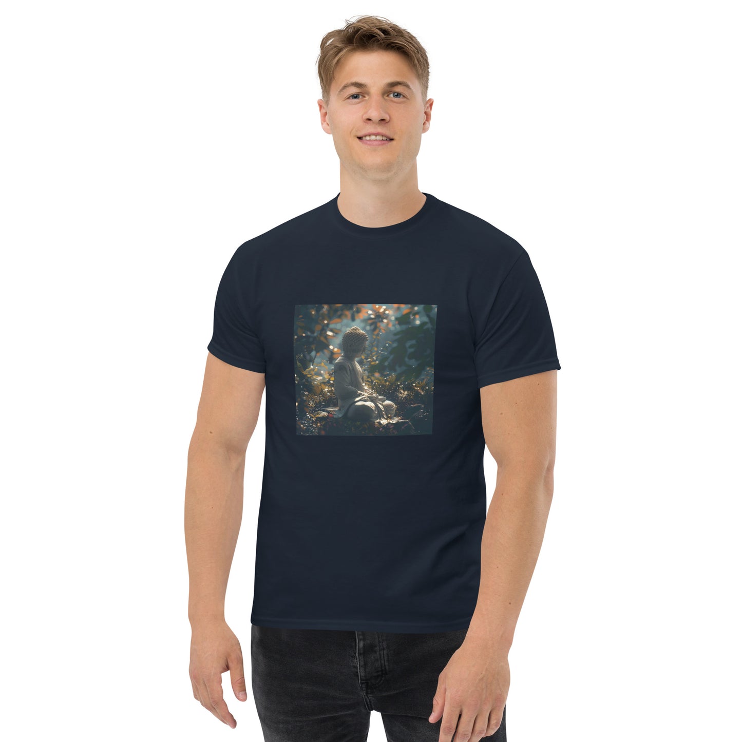 Camiseta clásica unisex buda azul