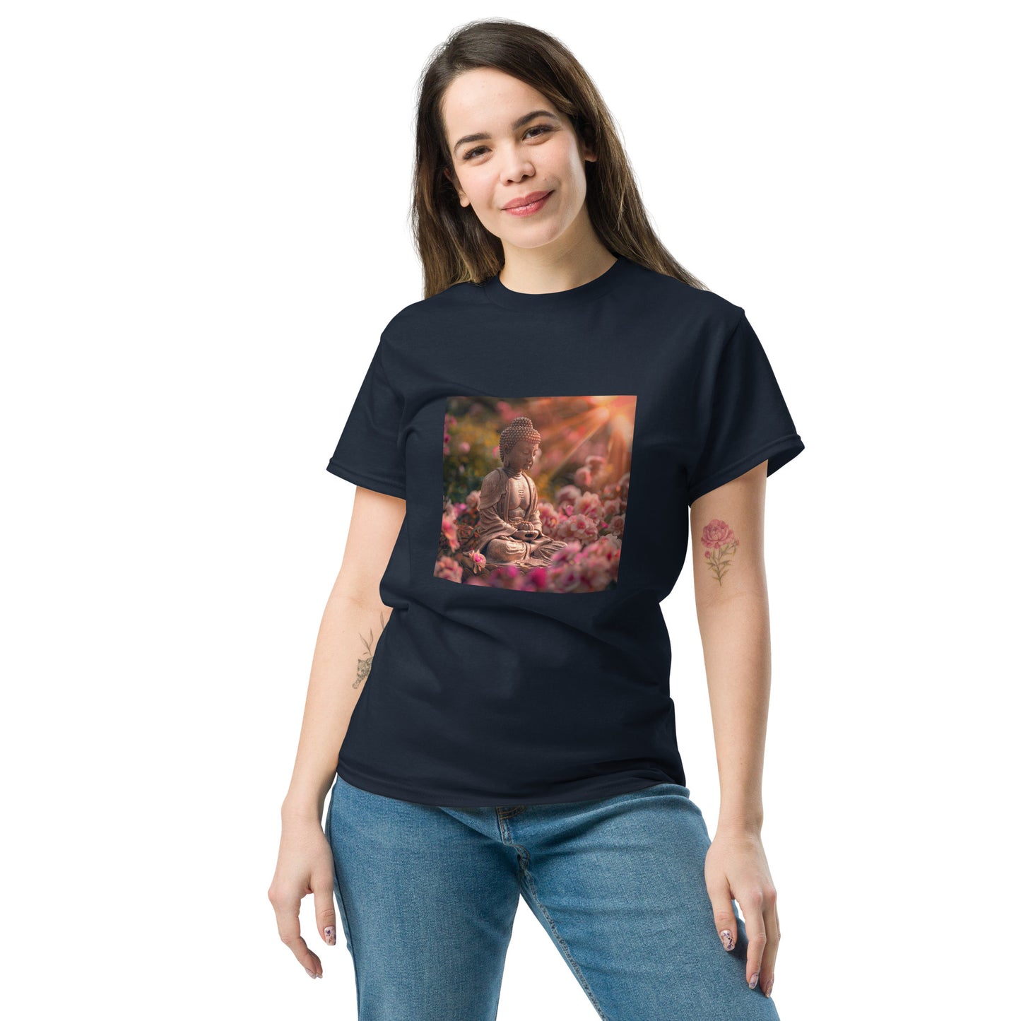 Camiseta clásica unisex buda rosa