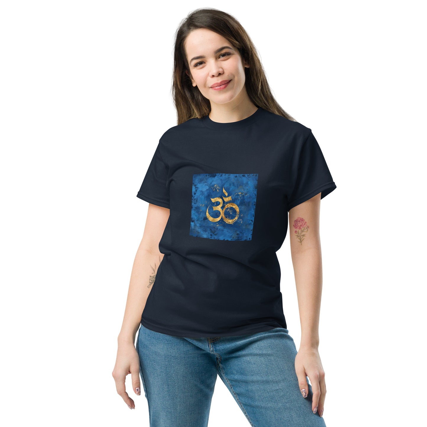 Camiseta clásica unisex simbolo OM azul