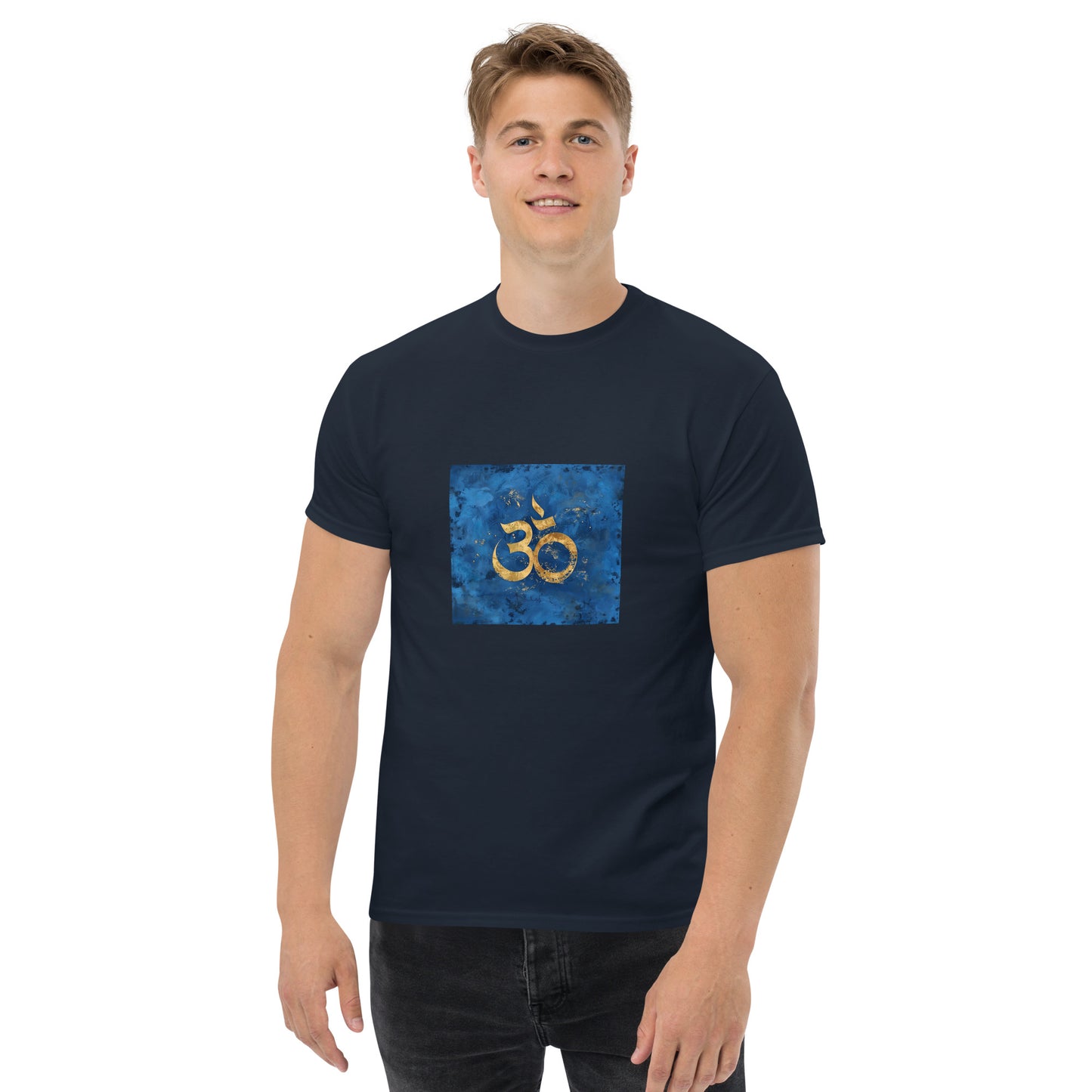 Camiseta clásica unisex simbolo OM azul