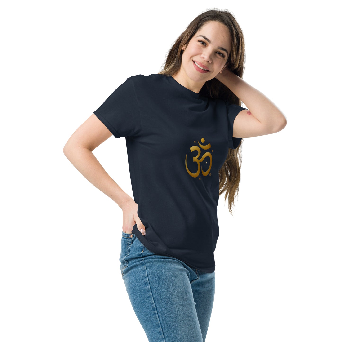 Camiseta unisex simbolo OM dorado