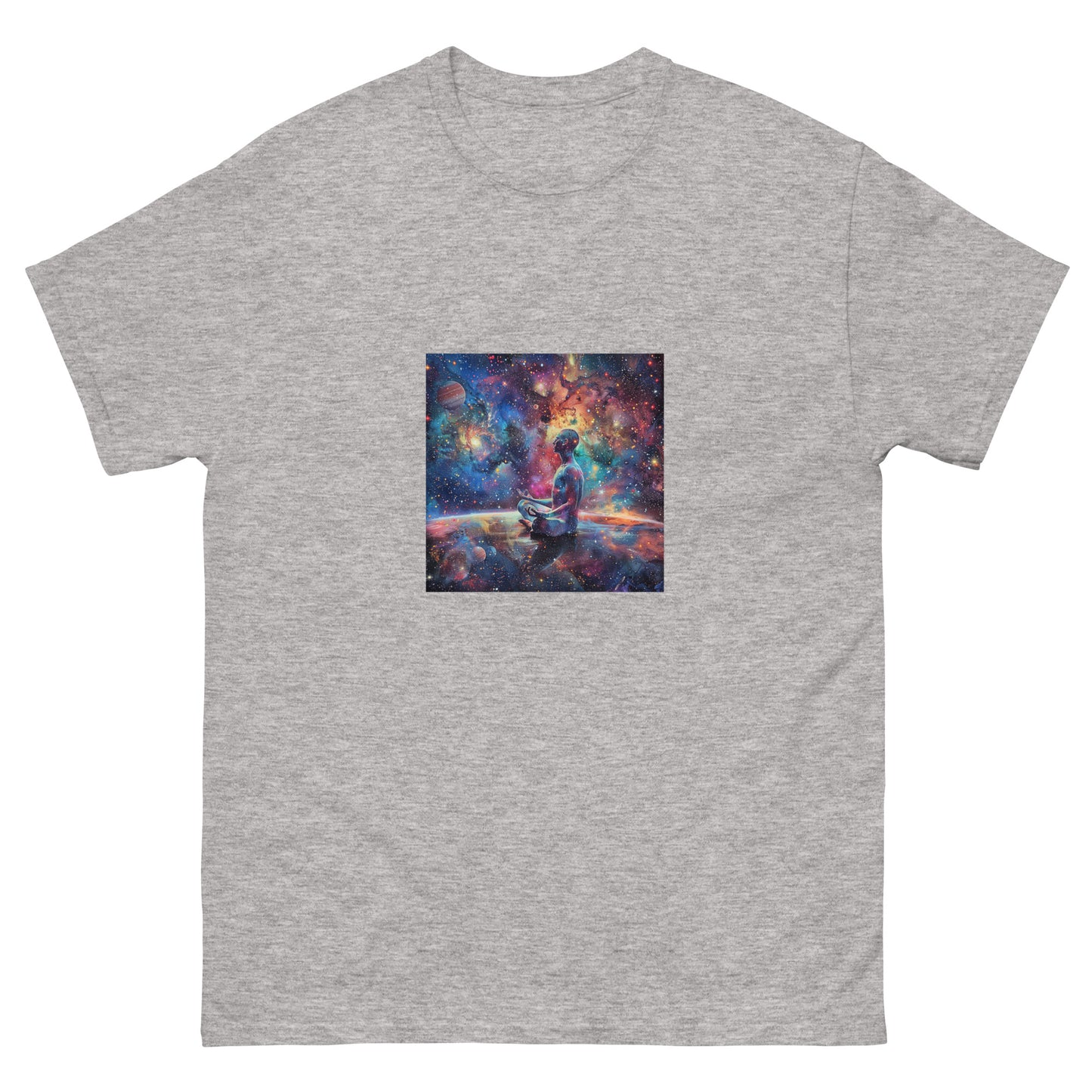 Camiseta clásica unisex meditación cosmos