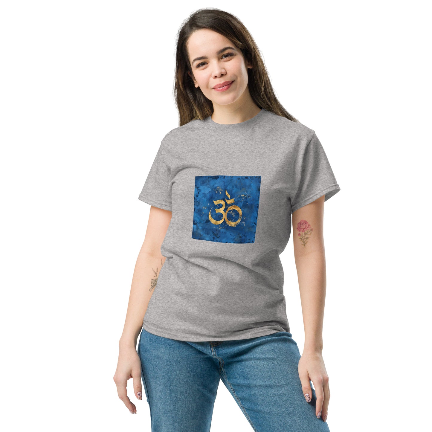 Camiseta clásica unisex simbolo OM azul