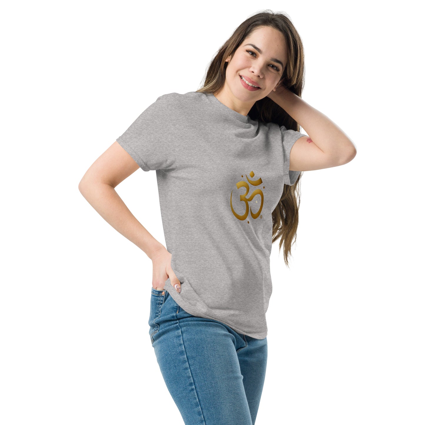 Camiseta unisex simbolo OM dorado