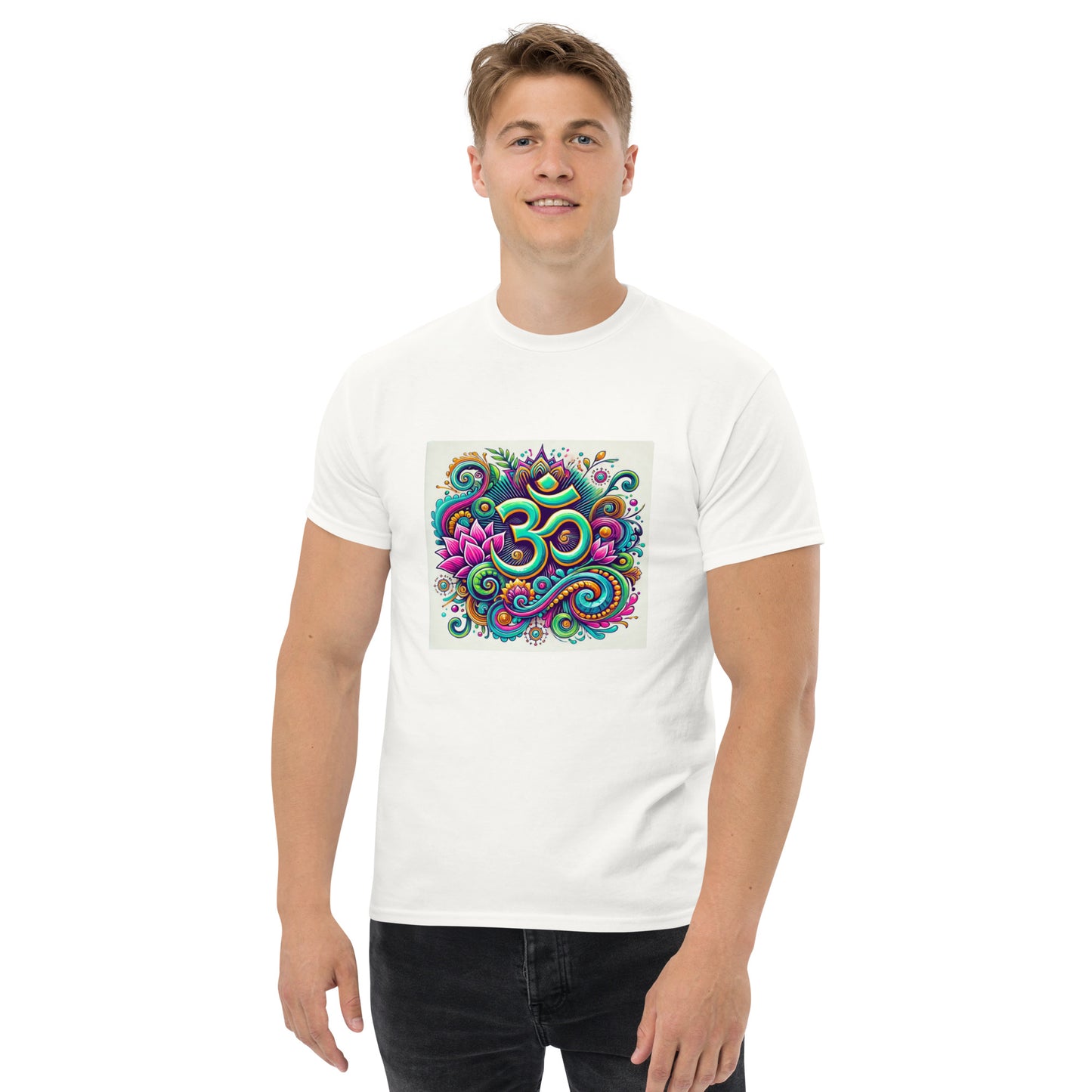 Camiseta clásica unisex simbolo OM colorido