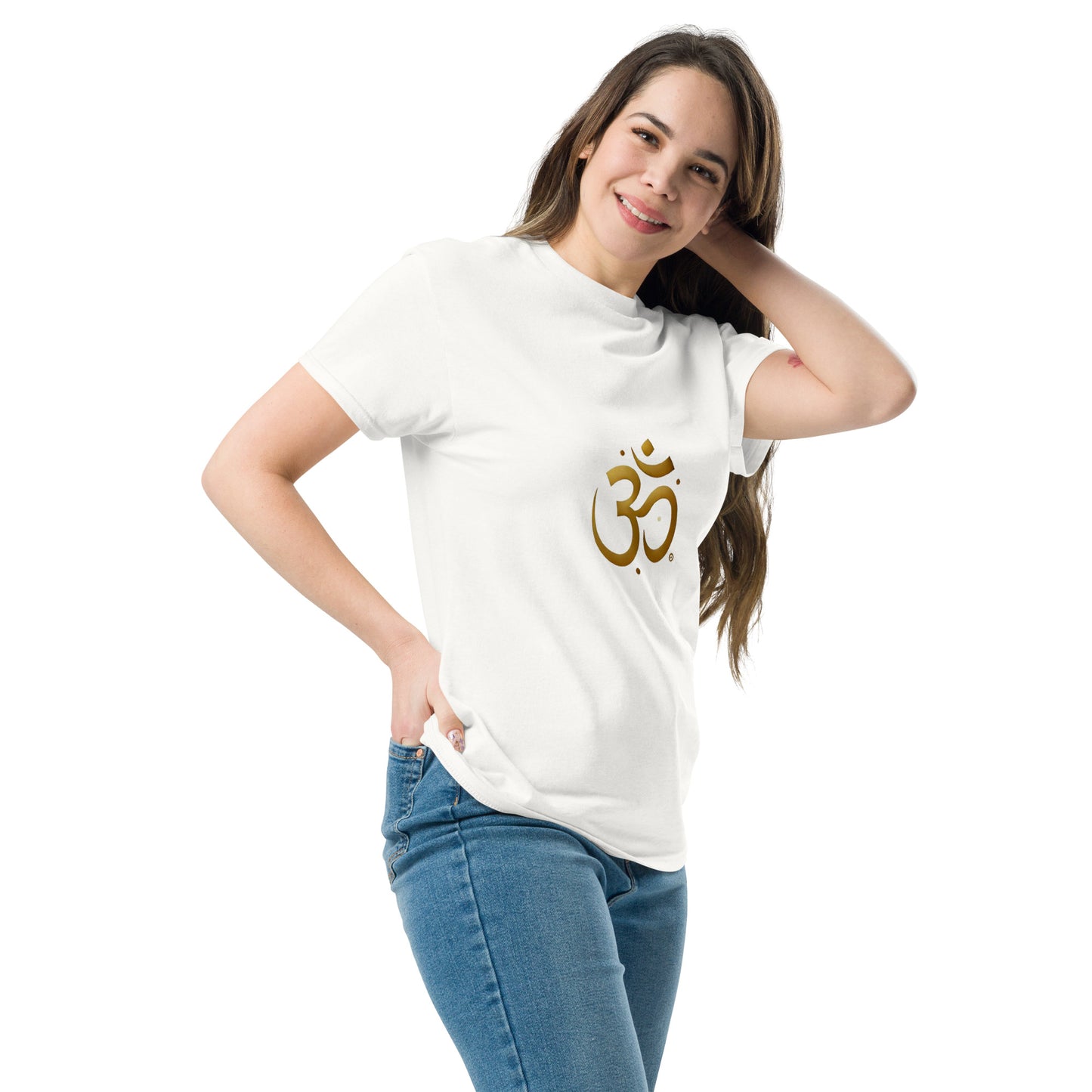 Camiseta unisex simbolo OM dorado