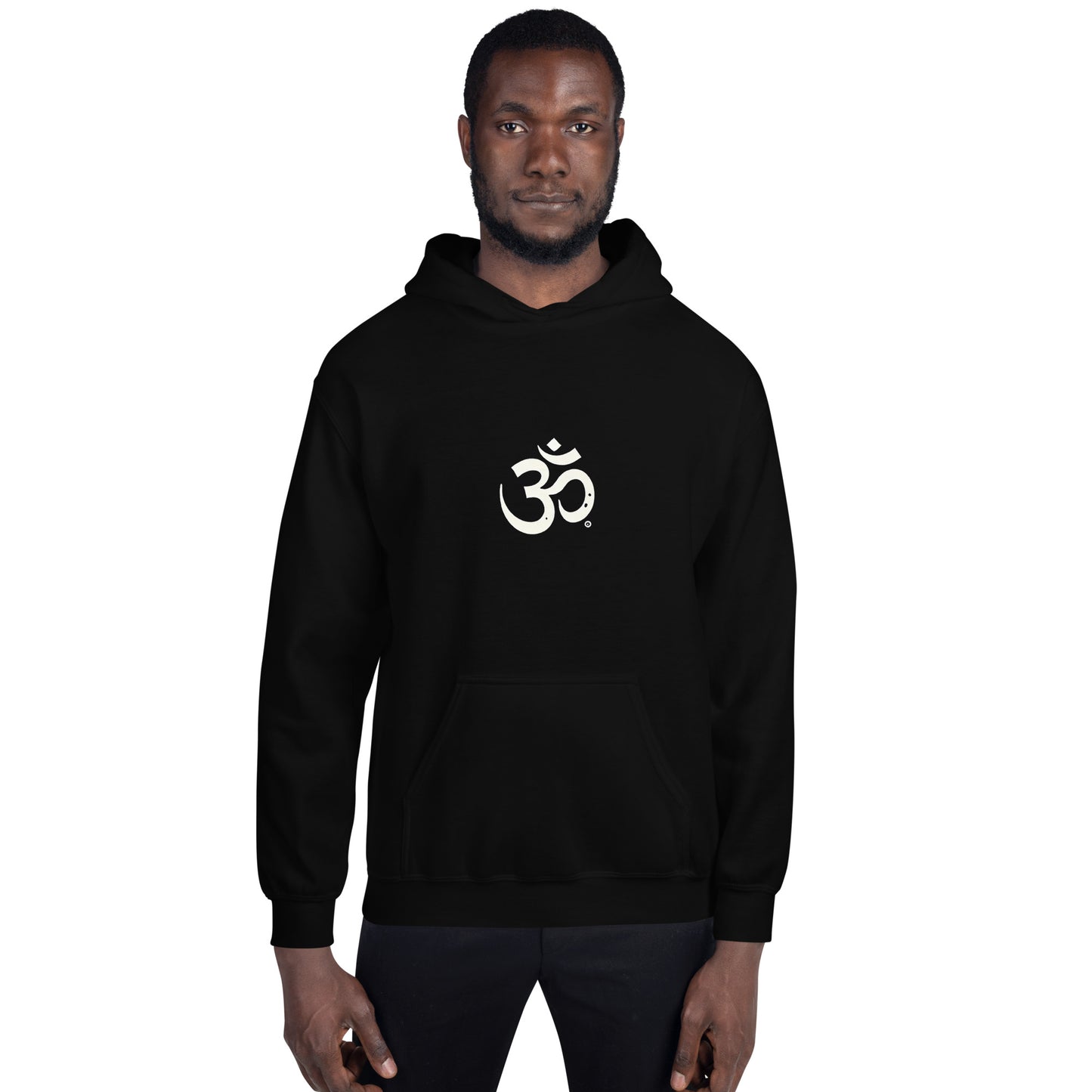 Sudadera con capucha unisex simbolo OM blanco