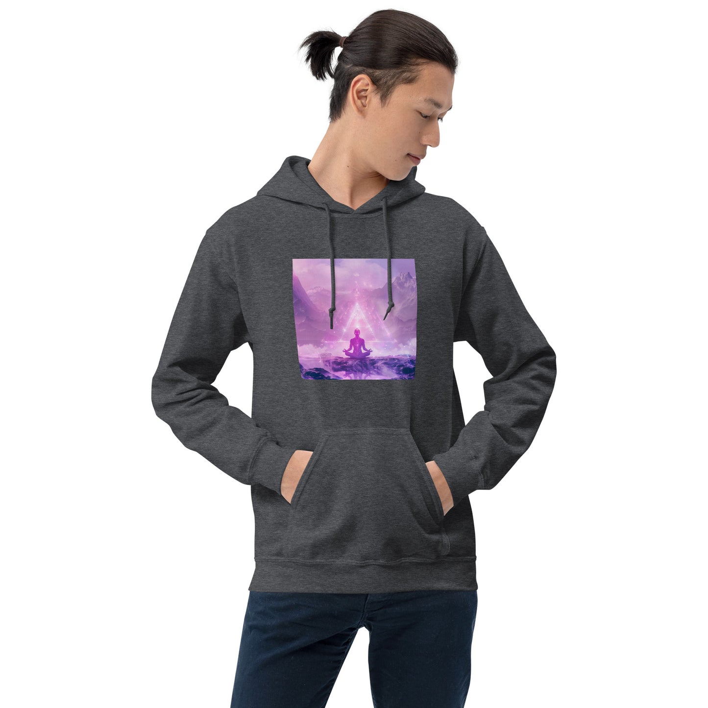 Sudadera con capucha unisex meditación lila