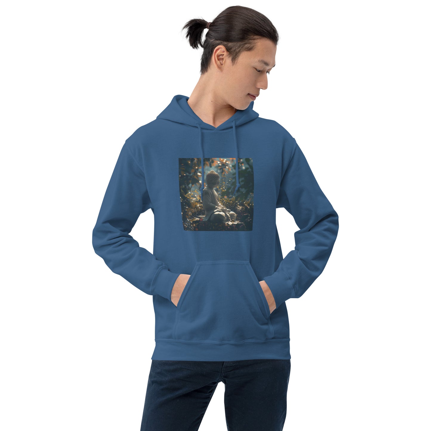 Sudadera con capucha unisex buda azul